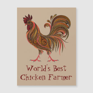 World's Best Chicken Farmer Fun Quote Rooster Farm