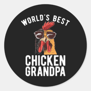 Worlds Best Chicken Grandpa Hen Chicken Lover Classic Round Sticker