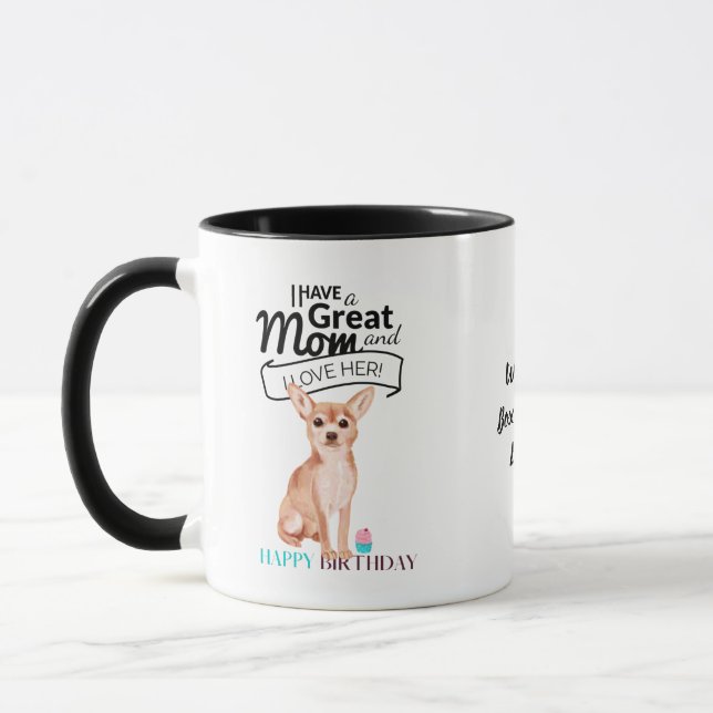 World's BEST CHIHUAHUA DOG MOM Personalised Fun Mug (Left)