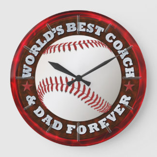 World's Best Coach and Dad 1 Options Large Clock