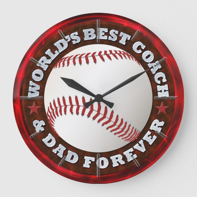 World's Best Coach and Dad 1 Options Large Clock (Front)