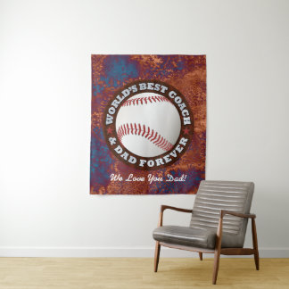 World's Best Coach and Dad 1 Options Tapestry
