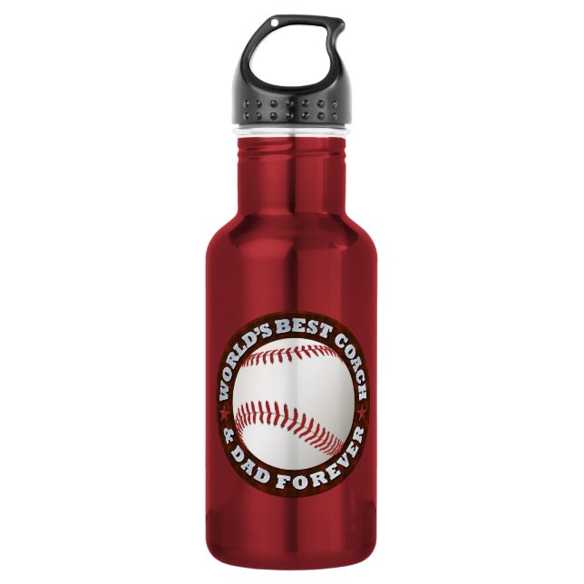 World's Best Coach & Dad 1 532 Ml Water Bottle (Front)