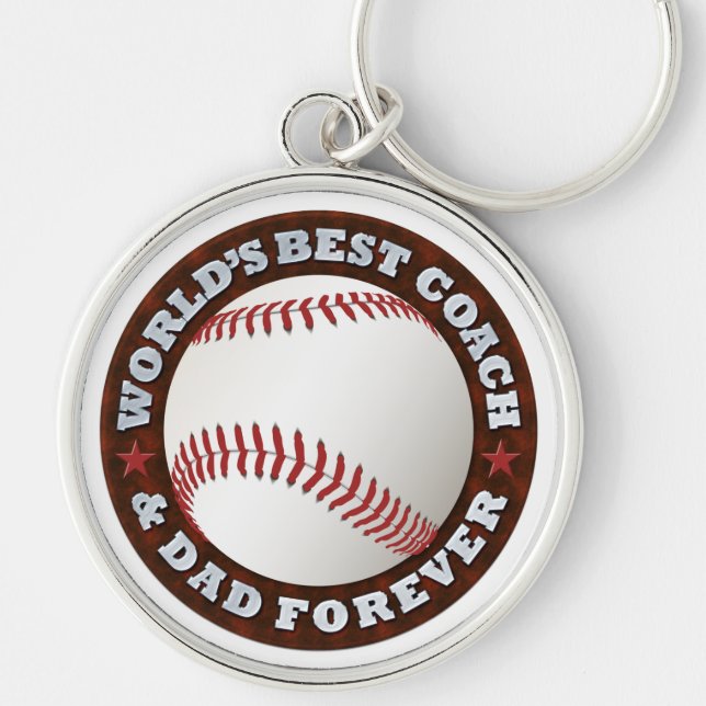 World's Best Coach & Dad 1 Keychain (Front)