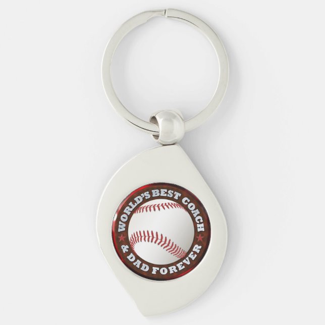 World's Best Coach & Dad 1 Options Key Ring (Front)
