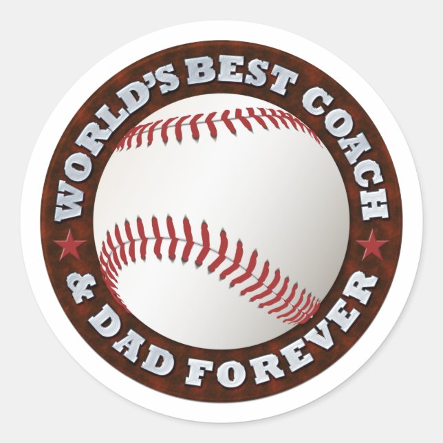 World's Best Coach & Dad 1 Sticker (Front)
