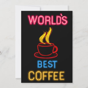 World's Best Coffee Neon Sign Holiday Card