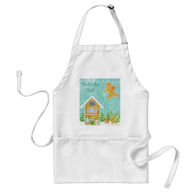 World's Best Cook! - Gingerbread Cottage Apron (Front)
