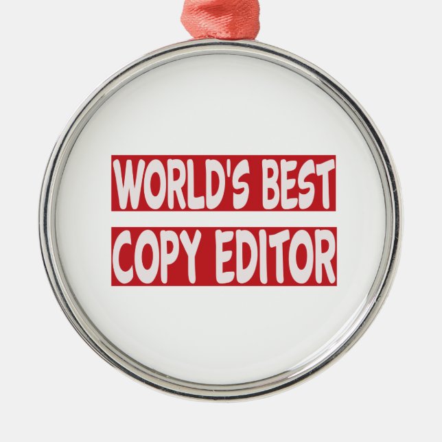 World's Best Copy Editor. Metal Tree Decoration (Front)