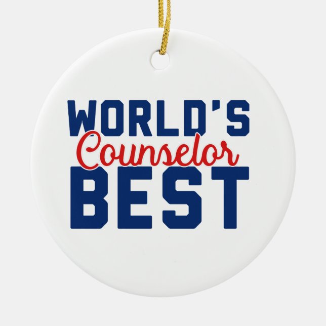 World's Best Counsellor Ceramic Tree Decoration (Front)