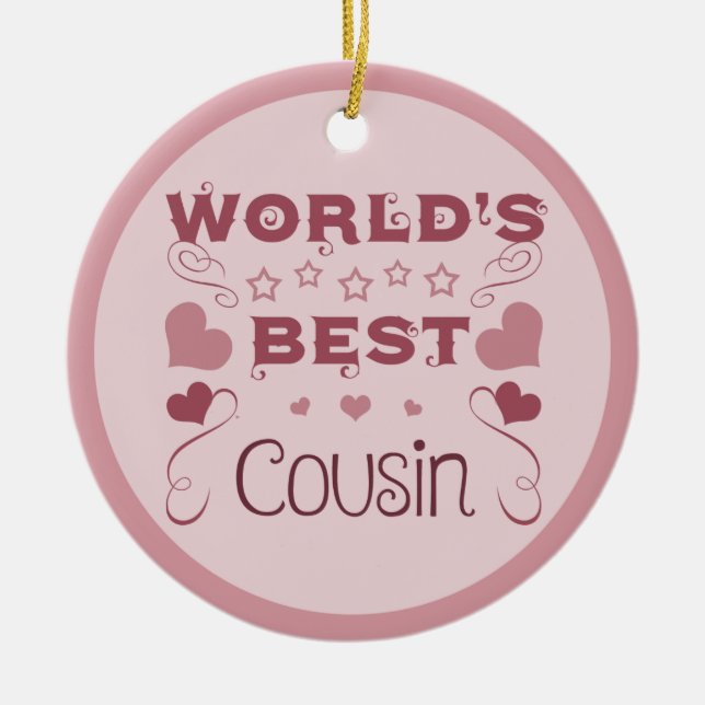 World's Best Cousin Ceramic Tree Decoration (Front)
