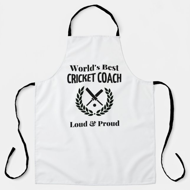 World's best cricket coach apron (Front)