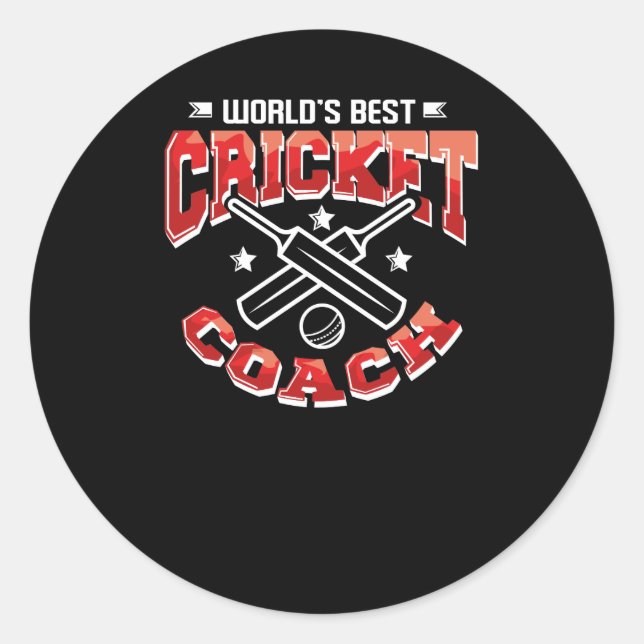World's Best Cricket Coach Classic Round Sticker (Front)