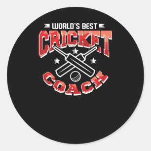 World's Best Cricket Coach Classic Round Sticker