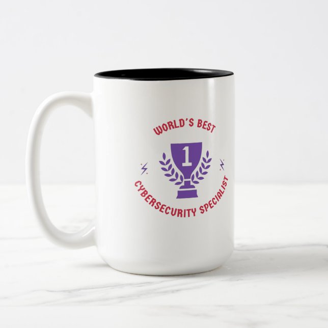 World's best cybersecurity specialist Two-Tone coffee mug (Left)