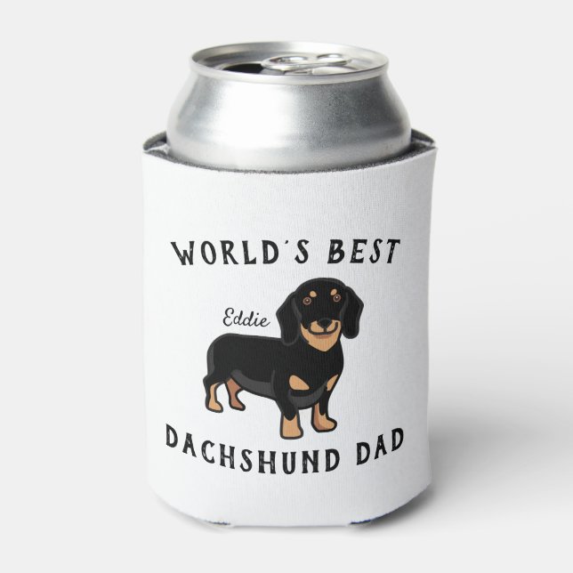 World's Best Dachshund Dad Custom Dog Name Can Cooler (Can Front)