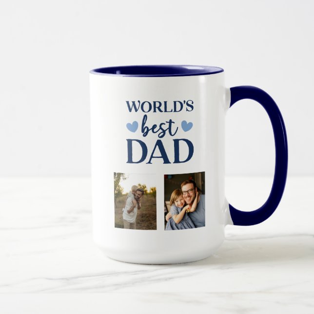 World's Best Dad 2 photo collage coffe Mug (Right)