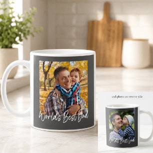 World's Best Dad 2 Photo Custom Coffee Mug