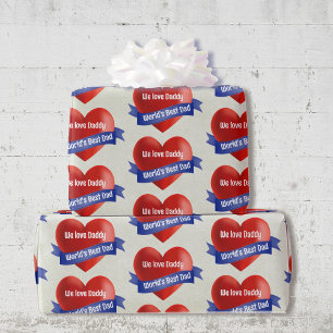 World's Best Dad Add Child's Name or Text Wrapping Paper