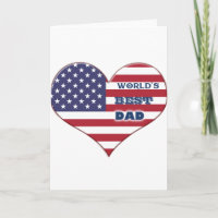 World's Best Dad American Flag Heart