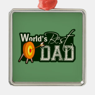 World's Best Dad; Archery Metal Tree Decoration