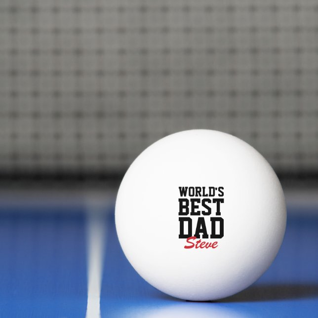 World's Best Dad Black and Red Father's Day Ping Pong Ball (Net)