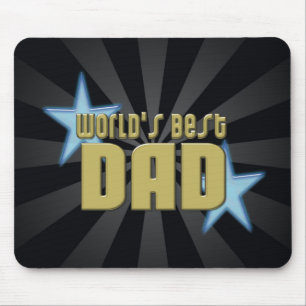 World's Best Dad Black/Gold Cool Father's Day Mouse Pad