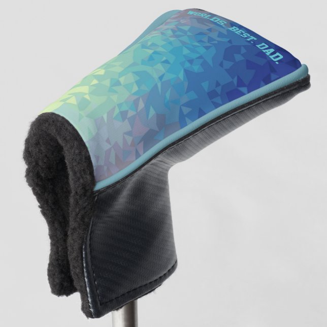 WORLDS BEST DAD Blue Abstract Pattern Golf Head Co Cover (3/4 Front)