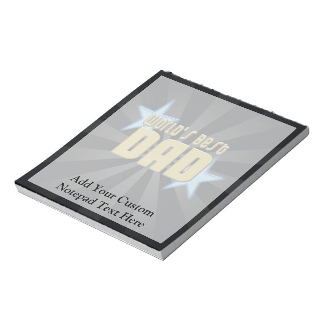 World's Best Dad, Blue Stars Notepad (Rotated)