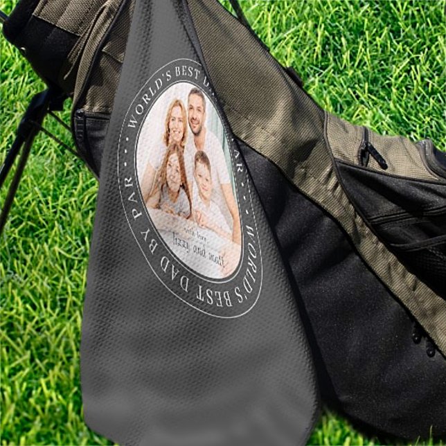 World's Best Dad By Par Classic Simple Photo Golf Towel (Creator Uploaded)