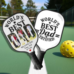 World's Best Dad-Certified Father's Day photo  Pickleball Paddle