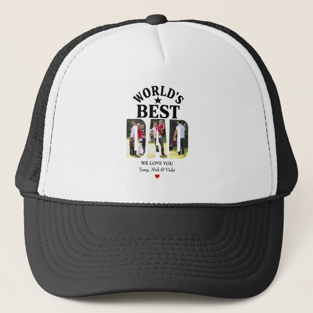 World's Best Dad-Certified Father's Day photo  Trucker Hat (Front)