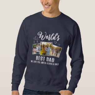World's Best Dad Custom 3 Photo Collage Sweatshirt