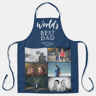 World's Best Dad Custom 6 Photo Collage Apron