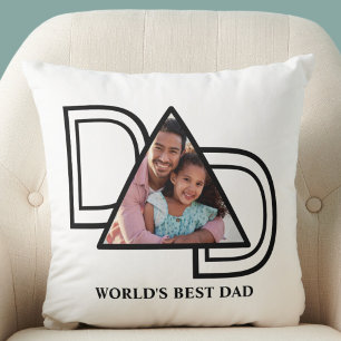 World's Best Dad Custom Photo Cushion