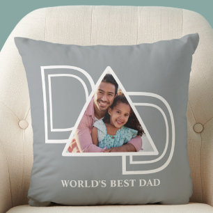 World's Best Dad Custom Photo Cushion