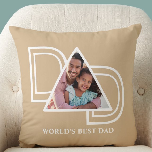 World's Best Dad Custom Photo  Cushion (Creator Uploaded)