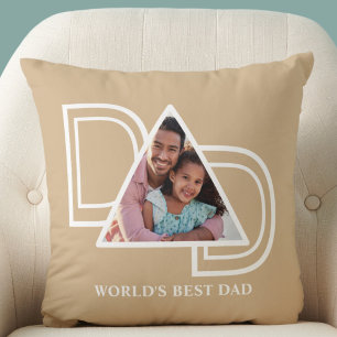 World's Best Dad Custom Photo Father's Day Cushion