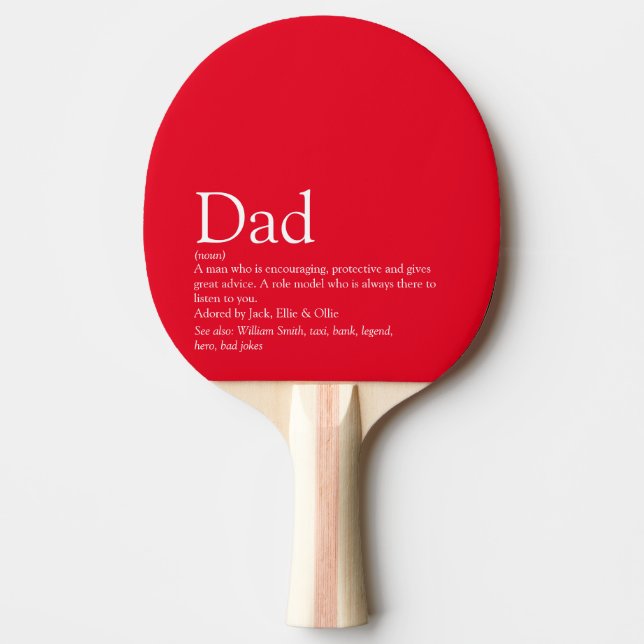 World's Best Dad Daddy Father Definition Red Ping Pong Paddle (Front)
