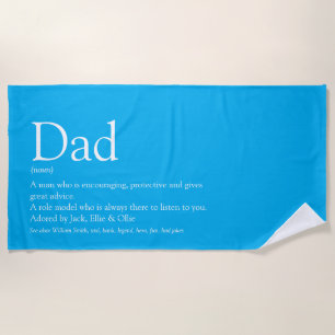 World's Best Dad Daddy Father Definition Sky Blue Beach Towel