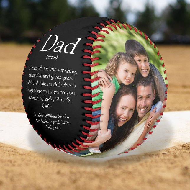 World's Best Dad Definition 2 Photo Fun Black Baseball (World's Best Dad Definition 2 Photo Fun Black Baseball)