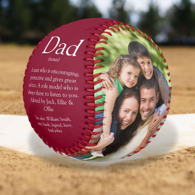 World's Best Dad Definition 2 Photo Fun Burgundy Baseball (World's Best Dad Definition 2 Photo Fun Burgundy Baseball)