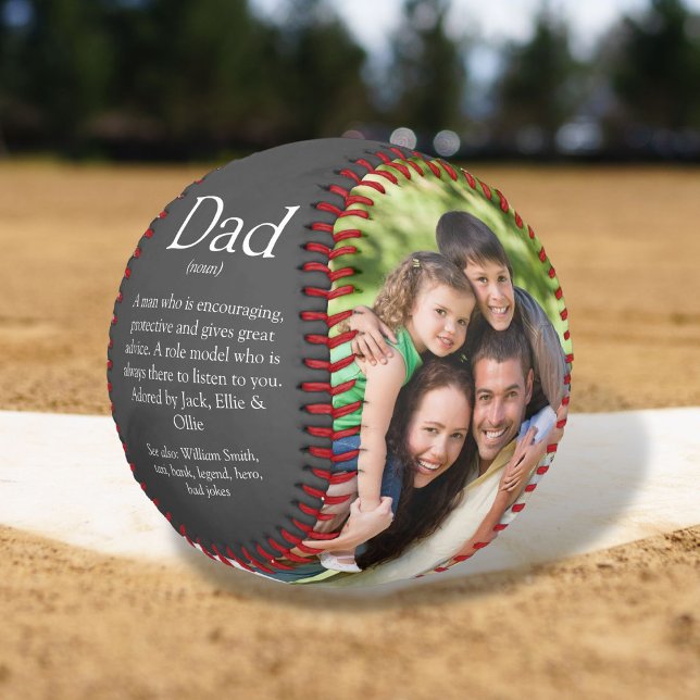 World's Best Dad Definition 2 Photo Fun Grey Baseball (Creator Uploaded)