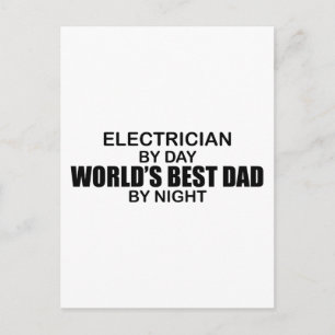 World's Best Dad - Electrician Postcard