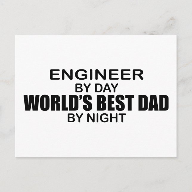 World's Best Dad - Engineer Postcard (Front)