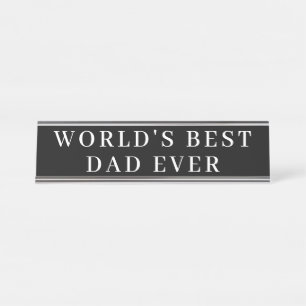 World's Best Dad Ever Bundle Gift Set Desk Name Plate