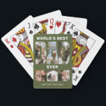 World's Best Dad Ever Custom 6 Photo Green Playing Cards<br><div class="desc">Deal a winning surprise with our World’s Best Dad Ever Custom 6 Photo Green Poker Cards. Add six favorite photos to create a fun, personalized deck that celebrates Dad in the most memorable way. Perfect for Father’s Day, birthdays, or just because a heartfelt gift he’ll love every time he plays....</div>