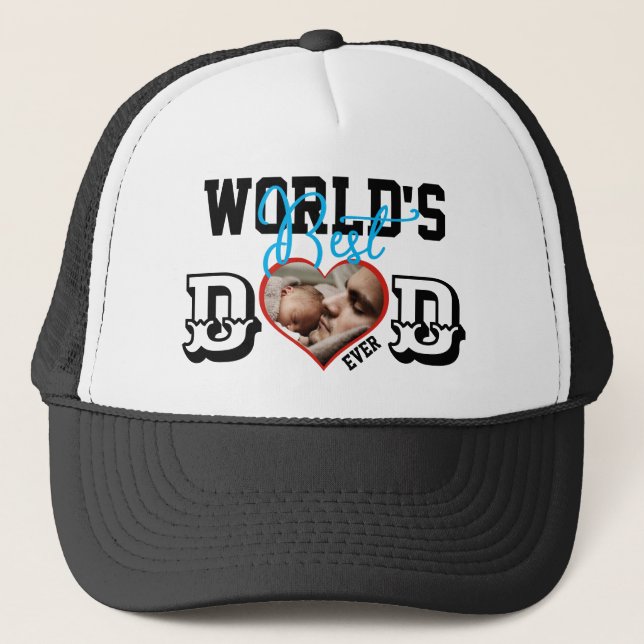 World's Best Dad ever w/ Photo Trucker Hat (Front)
