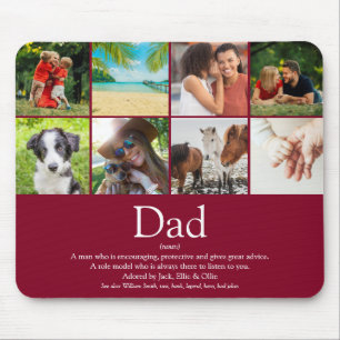 World's Best Dad Father Definition Photo Burgundy Mouse Pad