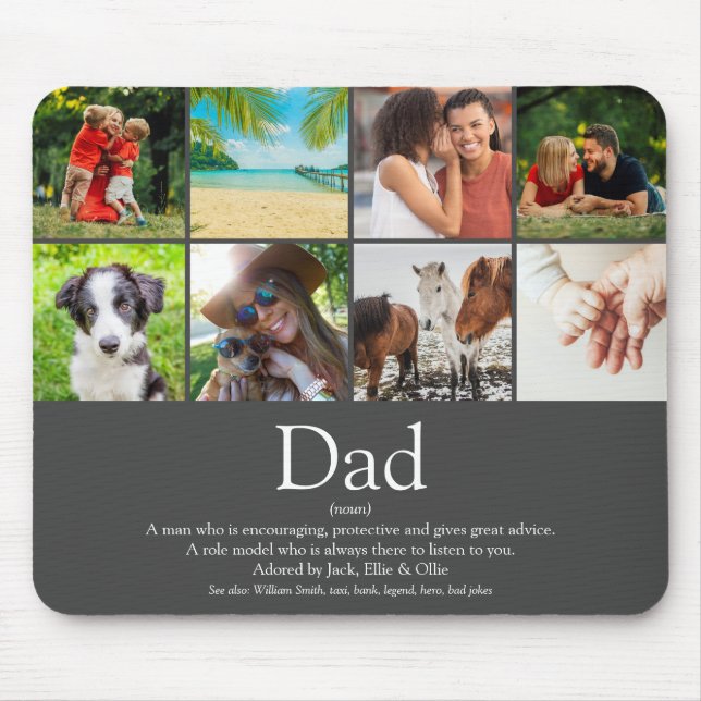 World's Best Dad Father Definition Photo Grey Mouse Pad (Front)